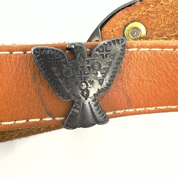 Vintage Ann Taylor Western Leather Concho Belt Womens Medium Southwest Tribal - Picture 6 of 14